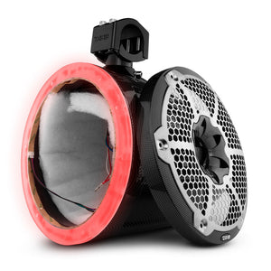 DS18 CF-X10TP.NS NXL 10" Marine and Powersports Empty Tower LED RGB Lights -Black Carbon Fiber