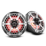 DS18 CF-65 HYDRO 6.5" 2-Way Marine Speakers with Integrated RGB LED Lights 375 Watts Black Carbon Fiber (Pair)