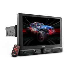 DS18 DDX10.5ADX 10.5" Floating Rotating Swivel Modular Touchscreen Mechless Single-DIN Headunit with Bluetooth, Mirror Link, USB, Gps and Android 10 (4x64GB)