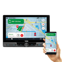 DS18 DDX10.5ML 10.5" Floating Adjustable Modular Touchscreen Mechless Single-DIN Head Unit with Bluetooth, Mirror Link and USB