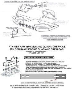 FOX ACOUSTICS DODGE RAM QUAD & CREW CAB 2-12" OR 2-10" VENTED UNDER SEAT SUBWOOFER BOX