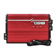 DS18 FRP Compact Full-Range Class D 1-Channel Amplifier 2,500 Watts Rms @ 1-ohm Red Blue