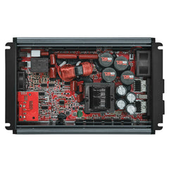 DS18 FRP Compact Full-Range Class D 1-Channel Amplifier 2,500 Watts Rms @ 1-ohm Red Blue