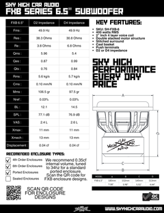 Sky High Car Audio FXB Series 6.5" Subwoofer