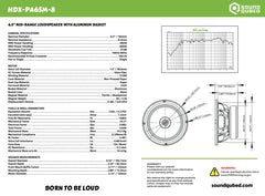 Soundqubed HDX Series Pro Audio 6.5" Speaker 8 ohm(single)