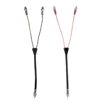 DS18 HQRCA Level 3 Rca Y Connector Black + Red Kit