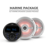 DS18 MRX16SL Marine and Powersports Headunit and 6.5" Marine Speaker Package (MRX1 and NXL-6SL/WH) -White