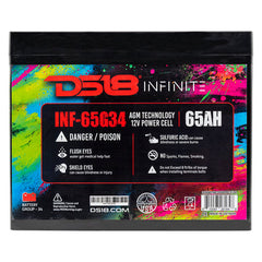 DS18 INF-65G34AH INFINITE 65 AH 2000 Watts AGM Group 34 Power Cell 12 Volt Battery