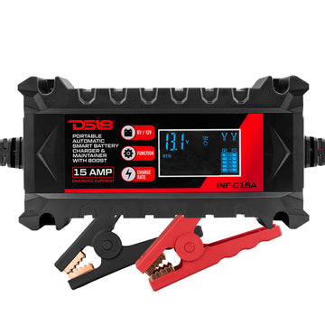 DS18 INF-C15A 15 AMP Automatic Smart Lithium and AGM Car Battery Charger & Maintainer