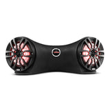 DS18 JSD8 Dual 8" Marine Flat Mount Sound Bar Enclosure with LED RGB Lights 250 Watts Rms (NXL-8BK Included)