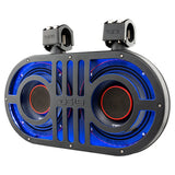 DS18 JVOCE8 Dual 8" Marine and Powersports PRO Roll Cage Sound Bar System with Built in LED RGB Lights 500 Watts Rms ( 2 x PRO-HY8.4B Included)