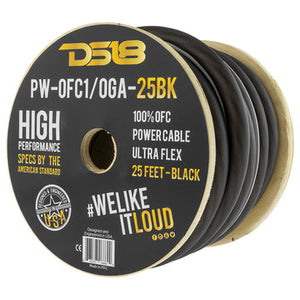 DS18 PW-OFC1/0GA-25 1/0-GA Ultra Flex 100% OFC Ground, Power Cable, 25 Feet