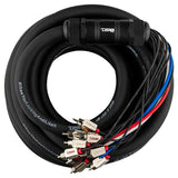 DS18 MDSA10/4.30FT Snake, Medusa 10 Channel RCA and 4 x 12GA OFC Power Wire 30 Feet
