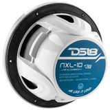 DS18 HYDRO NXL-10/WH 10" 2-Way Marine Water Resistant Speakers with Integrated RGB LED Lights 600 Watts - White