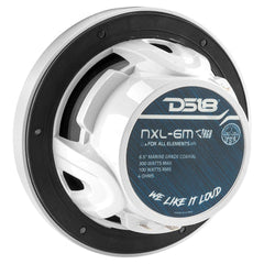 DS18 HYDRO NXL-6M/WH 6.5" 2-Way Marine Water Resistant Speakers with Integrated RGB LED Lights 300 Watts - White