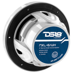 DS18 HYDRO NXL-6/WH 6.5" 2-Way Marine Water Resistant Speakers with Integrated RGB LED Lights 300 Watts - White