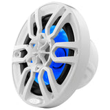 DS18 HYDRO NXL-6/WH 6.5" 2-Way Marine Water Resistant Speakers with Integrated RGB LED Lights 300 Watts - White