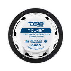 DS18 HYDRO NXL-8M/WH 8" 2-Way Marine Water Resistant Speakers with Integrated RGB LED Lights 375 Watts - White
