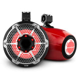 DS18 NXL-X10TPNEO NXL 10" Neodymium Marine and Powersports Towers with Built-in Passive Radiator, 1" Driver and LED RGB Lights 300 Watts Rms -Red