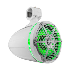 DS18 NXL-X8TPNEO NXL 8" Neodymium Marine and Powersports Towers with Built-in Passive Radiator, 1" Driver and LED RGB Lights 180 Watts Rms -White