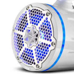 DS18 NXL-X8TPNEO NXL 8" Neodymium Marine and Powersports Towers with Built-in Passive Radiator, 1" Driver and LED RGB Lights 180 Watts Rms -White