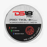 DS18 PRO-TW3L 4" Super Bullet Tweeter with RGB LED Lights 500 Watts 1.5" Aluminum 4-Ohm Vc