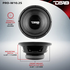 DS18 PRO-W10.2S – 10” Water-Resistant Motorcycle & Powersports Woofer 700W 2-Ohm SVC