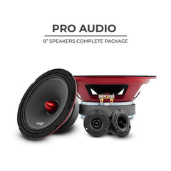 DS18 PRO-X8.4BMPK Loudspeakers and Tweeters Package Including a Pair of PRO-X8.4BM + a Pair of PRO-TW1X/BK