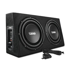 DS18 PU210A – 10” Active + 10” Passive Loaded Subwoofer Enclosure for Pickup Trucks 700W 2-Ohm