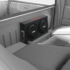 DS18 PU210A – 10” Active + 10” Passive Loaded Subwoofer Enclosure for Pickup Trucks 700W 2-Ohm