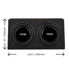 DS18 PU210A – 10” Active + 10” Passive Loaded Subwoofer Enclosure for Pickup Trucks 700W 2-Ohm