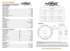Sky High Car Audio SH-EL64B 6.5" Midrange Loudspeaker with Bullet