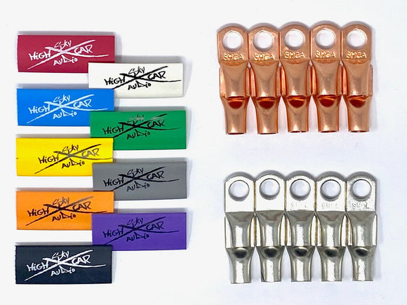 Sky High Car Audio 4 Gauge Tinned Copper Ring Terminals 3/8