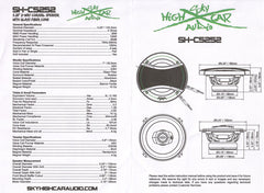 Sky High Car Audio SHCA-C525 5.25" 2-Way Coaxial Speakers | Glass Fiber Cone | 35W RMS (Pair)