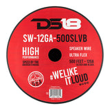 DS18 SW-12GA-500SLVB 12-GA Speaker Wire 500 Feet -Silver and Black