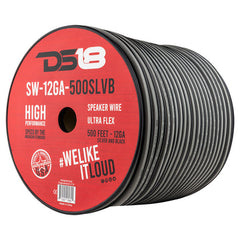 DS18 SW-12GA-500SLVB 12-GA Speaker Wire 500 Feet -Silver and Black