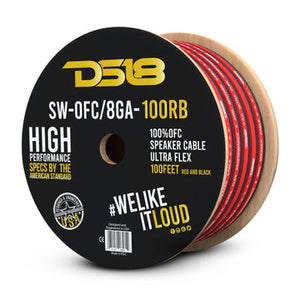 DS18 SW-OFC8GA-100RB 8-GA OFC 100% Copper Speaker Wire 100 Feet