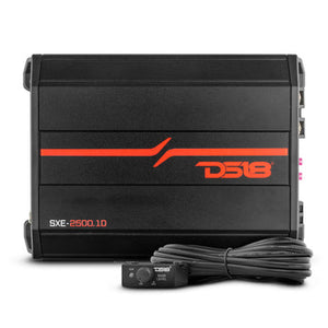 DS18 SXE-2500.1D Class D 1-Channel Monoblock Car Amplifier 800 x 1 RMS @1 Ohm 2500 Watts
