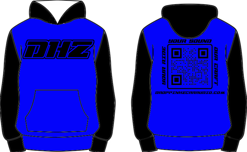 Droppin HZ Premium Hoodie BLUE – Official Basshead Streetwear
