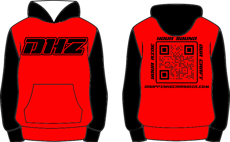 Droppin HZ Premium Hoodie RED - Official Basshead Streetwear product image