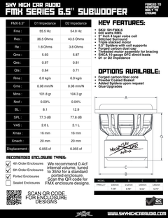 Sky High Car Audio FMX Series 6.5" Subwoofer