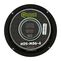 SoundQubed 6.5" HDS Series Midbass with Water Resistant Dome Cap - 1.5" 4 ohm Voice Coil 150w/300w Frequency Response 80Hz - 6KHz