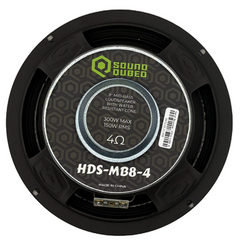 SoundQubed 8" HDS Series Midbass with Water Resistant Dome Cap - 1.5" 4 ohm Voice Coil 150w/300w Frequency Response 60Hz - 5KHz