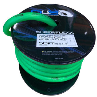 Down4sound 1/0 OFC Tinned Wire GREEN- BY THE FOOT