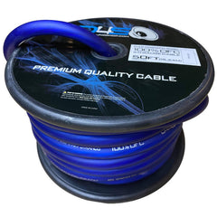 Down4sound 1/0 OFC Tinned Wire BLUE- BY THE FOOT