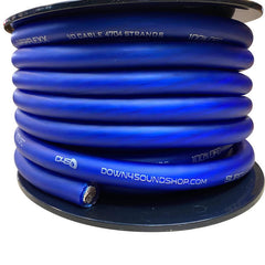 Down4sound 1/0 OFC Tinned Wire BLUE- BY THE FOOT