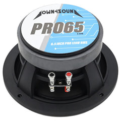 DOWN4SOUND D4S-PRO654 - 6.5" Pro Audio Driver - 120W RMS, 4 Ohm High-Performance Midrange Speaker