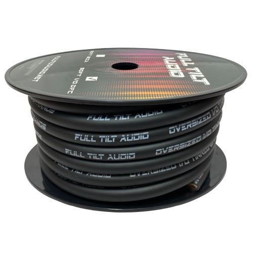 FULL TILT 1/0 BLACK 50' TINNED OFC OXYGEN FREE COPPER POWER/GROUND CABLE/WIRE