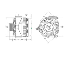 E Series 370 Amp Billet Alternator for Late GM Truck