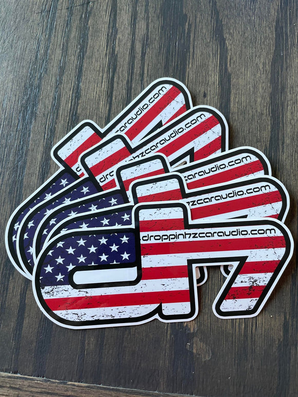 Droppin HZ American Flag Decal PACK OF 5